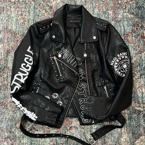 90 Day Fiancé Yara faux leather moto jacket- new without tags